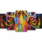 Painting by Numbers Tiger Eyes Modern Animal Art5-Panel